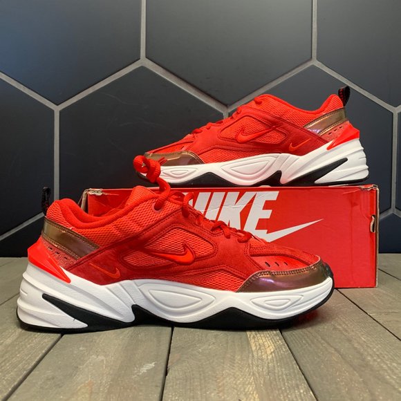 New Womens Nike M2K Tekno Red Suede Shoe - Picture 2 of 7